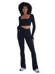 Sunzel Scrunch Flare Leggings with Pockets - Black