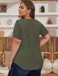 Plus Size Summer Tops for Women in Army Green
