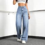 High Waisted Loose Fit Straight Leg Jeans