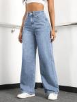 High Waisted Loose Fit Straight Leg Jeans