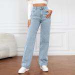 Light Blue High-Waisted Petite Jeans with Pockets
