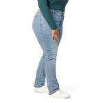 Levi Strauss Signature Gold Women's Curvy Totally Shaping Straight Jeans Mid-Rise Stretch Denim (Available in Plus Size), Blue Ice-waterless, 14 Short