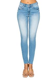 WAX JEAN Women's Repreve Butt I Love You Push-Up High-Rise Skinny Jeans, Light, 7