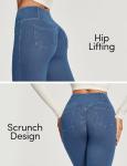 IUGA Butt Lifting Jeans for Women Trendy High Waisted Stretchy Women Jeans Skinny Jeggings Tummy Control with Pockets Light Blue