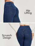 IUGA Butt Lifting Jeans for Women Trendy High Waisted Stretchy Women Jeans Skinny Jeggings Tummy Control with Pockets Dark Blue