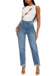 BessCops Boyfriend Stretchy Jeans for Women Mom High Waisted Trendy Denim Jeans