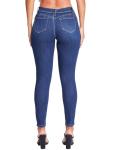 YMI Women's Juniors Mid-Rise Wannabettabutt Skinny Jeans, Midnight Sky Blue, 9