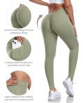 TURBOFIT V Back Scrunch Butt Leggings with Pocket Booty Lifting Leggings for Women Workout Gym Yoga Pants Green S