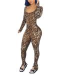 Hafailia Backless Leopard Print Bodycon Jumpsuit
