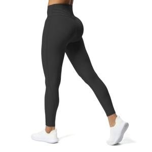 Aoxjox High Waisted Workout Leggings for Women Trinity Yoga Pants 26.5" (Black, Medium)