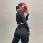 Aoxjox High Waisted Workout Leggings for Women Trinity Yoga Pants 26.5" (Black, Medium)