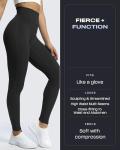 Aoxjox High Waisted Workout Leggings for Women Trinity Yoga Pants 26.5" (Black, Medium)