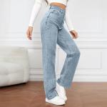 Light Blue High-Waisted Petite Jeans with Pockets