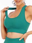 Workout Sets for Women 2 Piece High Waisted Seamless Leggings with Padded Stretchy Sports Bra Sets Yoga Outfit Jogging Gym Clothes (NA007L- Green)