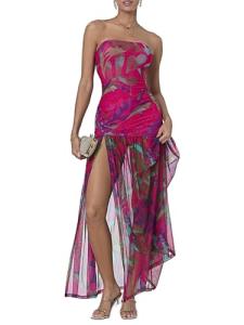 Leopard Print Strapless Tube Top Dress