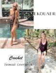 Ekouaer Black Crochet Bikini Cover-Up Dress