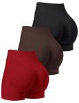 OLCHEE Women's 3-Pack Butt Lifting Workout Shorts