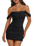 Chic Off The Shoulder Bodycon Mini Dress