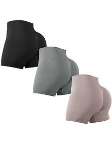 LISSMOMO Women's High Waisted Workout Shorts 3-Pack