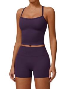Dark Purple 2 Piece Workout Set for Women