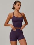 Dark Purple 2 Piece Workout Set for Women
