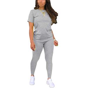 Nimsruc Women's Gray Two Piece Jogging Set
