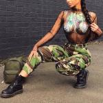 Voghtic Women's High Rise Camo Cargo Pants