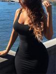 Women's Black Sleeveless Mini Bodycon Club Dress