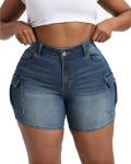 Plus Size High Waisted Stretchy Jean Shorts
