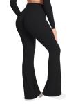 Sunzel Women's High Waisted Flare Leggings, Black