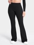 Sunzel Women's High Waisted Flare Leggings, Black
