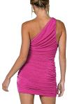 LYANER Women’s One Shoulder Bodycon Mini Dress