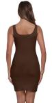 Qaffier Women's Scoop Neck Ribbed Mini Dress