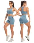 3 Piece Workout Set for Women - Butt Lifting Leggings and Sports Bra