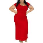 Mrskoala Plus Size Bodycon Maxi Dress - Red