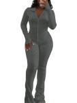 Women's Grey Two Piece Tracksuit Set - XL