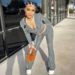 Cozy Velour Hoodie and Jogger Set for Women