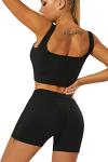 LICOBOD Women's Casual Crop Top and Leggings Set