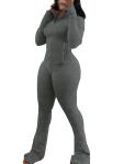 Women's Grey Two Piece Tracksuit Set - XL
