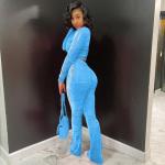 Velour Jogger Tracksuit Set with Crop Jacket