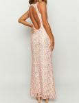 Chic Lace Floral V Neck Backless Maxi Dress