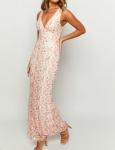 Chic Lace Floral V Neck Backless Maxi Dress