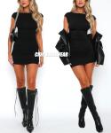 Black Backless Bodycon Mini Dress for Parties