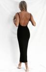 Backless Black Maxi Tank Dress with Spaghetti Straps