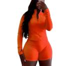 Vssjavun Women’s Orange 2-Piece Tracksuit Set