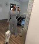 Light Grey Long Sleeve Workout Outfit Set for Women