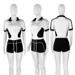 Weafmlia Women's Sexy Bodycon Tracksuit Set Black