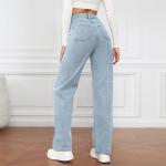 Light Blue High-Waisted Petite Jeans with Pockets