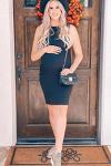 PrettyGarden Black Bodycon Midi Dress for Summer