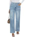 Boho High Waist Boyfriend Jeans in Ice Blue